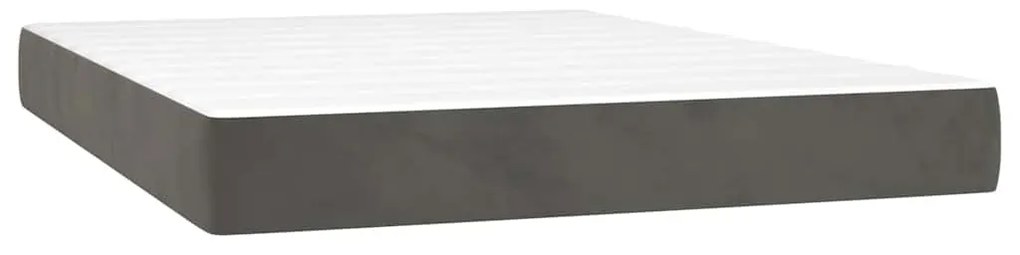 4016583 vidaXL Матрак за легло с покет пружини тъмносив 140x210x20 см кадифе