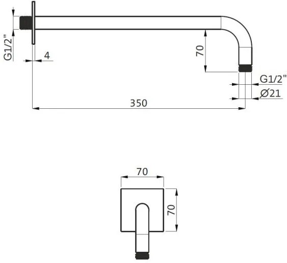 Стенен душ рамо Herzbach LIVING SPA iX-Bronze