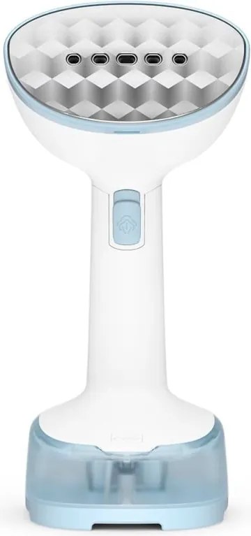 Уред за гладене с пара Tefal DT3041E1, 1300W, 0.12 л, 20 г/мин, Вертикално гладене, Керамична плоча, Сгъваем, Бял/син