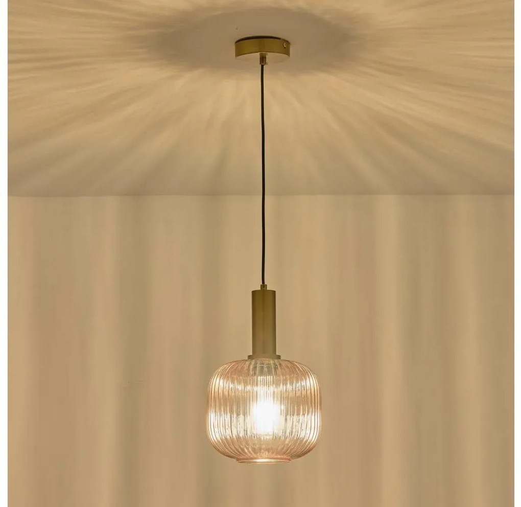 Пендел 1xE27/15W/230V кафяв Ø 20 см