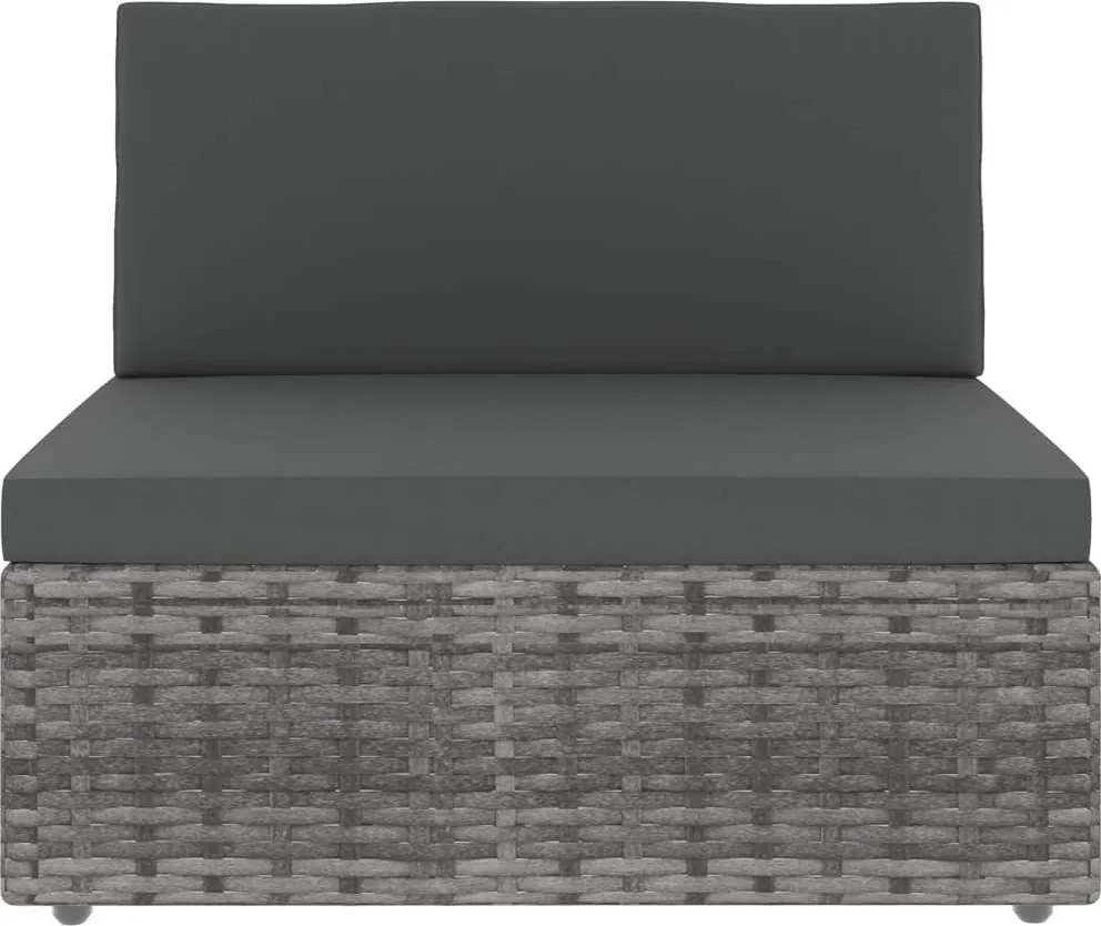 49518 vidaXL Модулен междинен диван, полиратан, сив