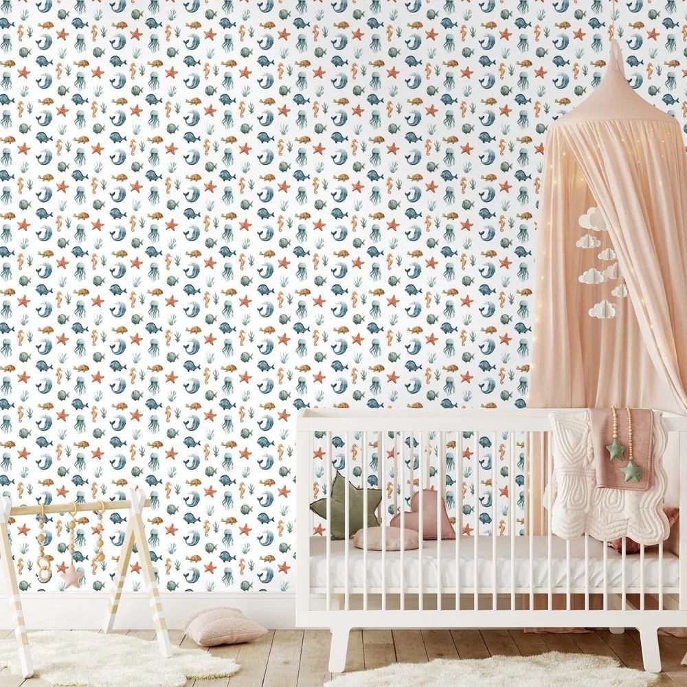 Тапет – Морски свят в пастелни цветове