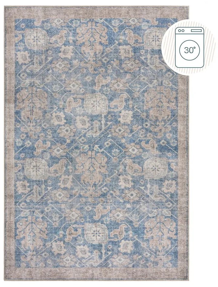 Син килим подходящ за пране 152x230 cm Orelia Global – Flair Rugs