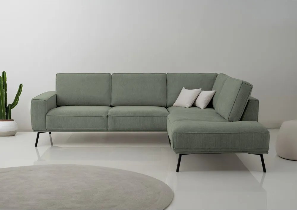 Зелен шенилов ъглов диван (десен ъгъл/L форма) Amsterdam – Scandic