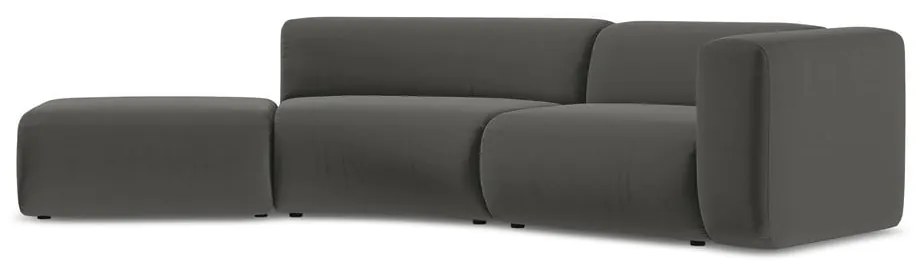 Сив кадифен шезлонг (ляв ъгъл) Ekahi – Makamii