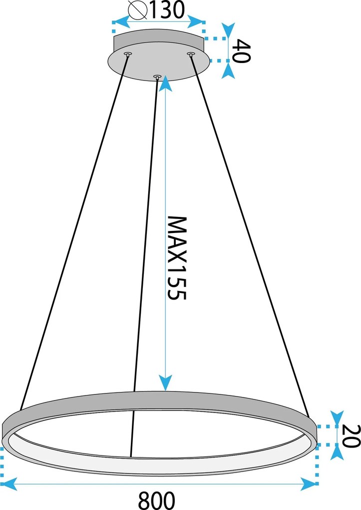 Лампа LED LHJ012-CP 80cm BLACK