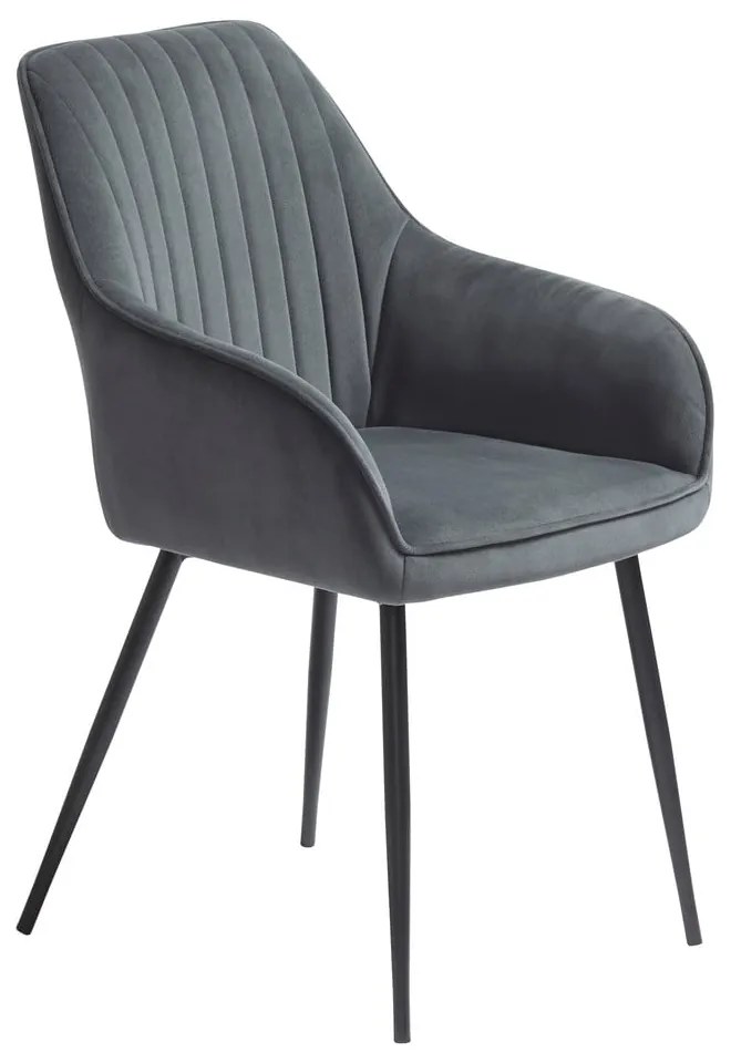 Сиви тапицирани трапезни столове в комплект с подлакътници 2 бр. Nolan Stripe – Unique Furniture