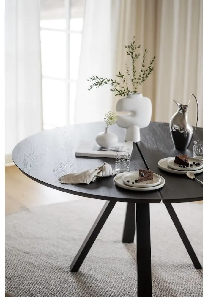 Кръгла маса за хранене с дъбов плот 150x150 cm Carradale - Rowico