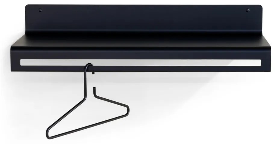 Черна метална стенна закачалка с рафт 78 cm Sway – Spinder Design