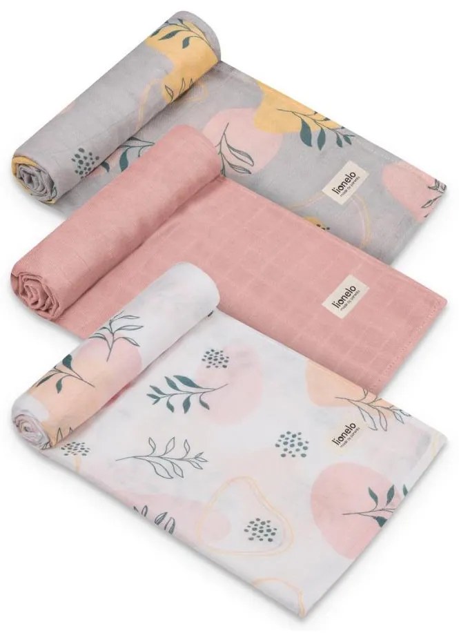 Lionelo - Комплект от 3 бамбукови пелени BAMBOO SET 70x70 см Leaf