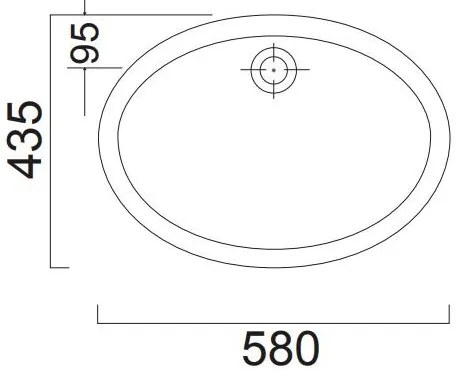 Умивалник Serel Oval III-58 x 43.5 cm.