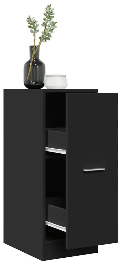 855152 vidaXL Шкаф органайзер, черен, 30x41x77,5 см, инженерно дърво