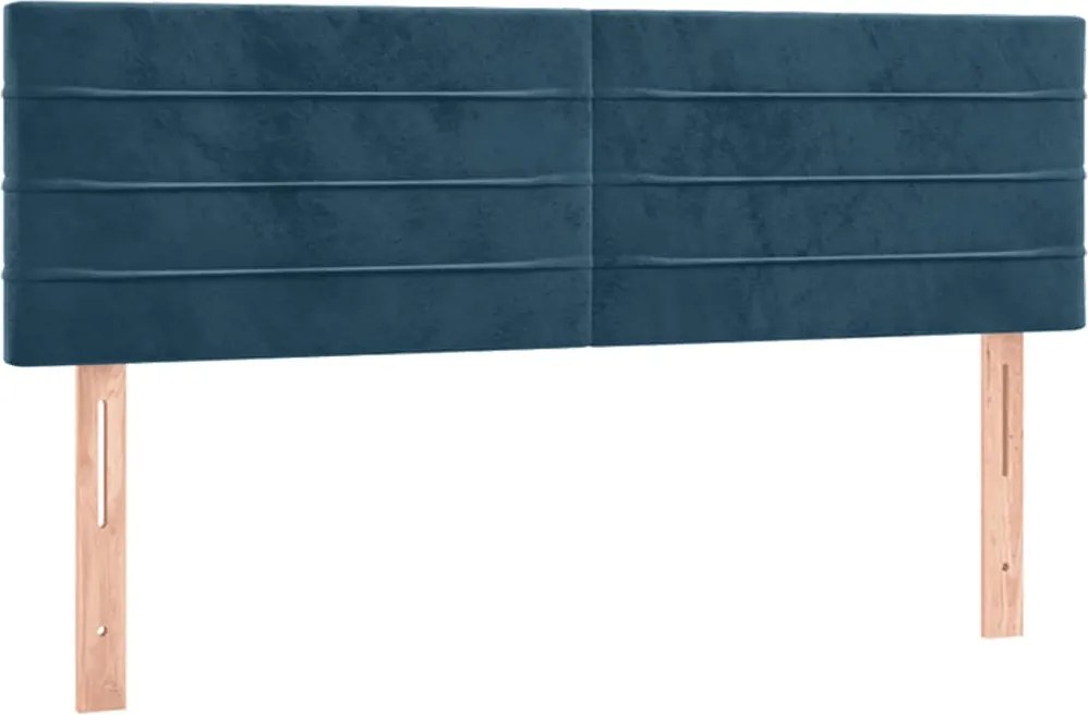 346156 vidaXL Горни табли за легло, 2 бр, тъмносини, 72x5x78/88 см, кадифе