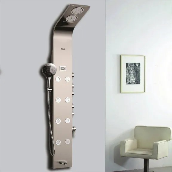 Хидромасажен душ панел ICSH 3071 "Лойс", Inter Ceramic, хром мат, 165x22см