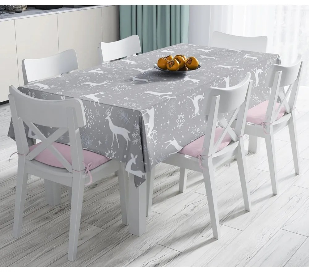 Коледна покривка за маса с памучна смес Winter Wonderland, 140 x 180 cm Snowflakes - Minimalist Cushion Covers