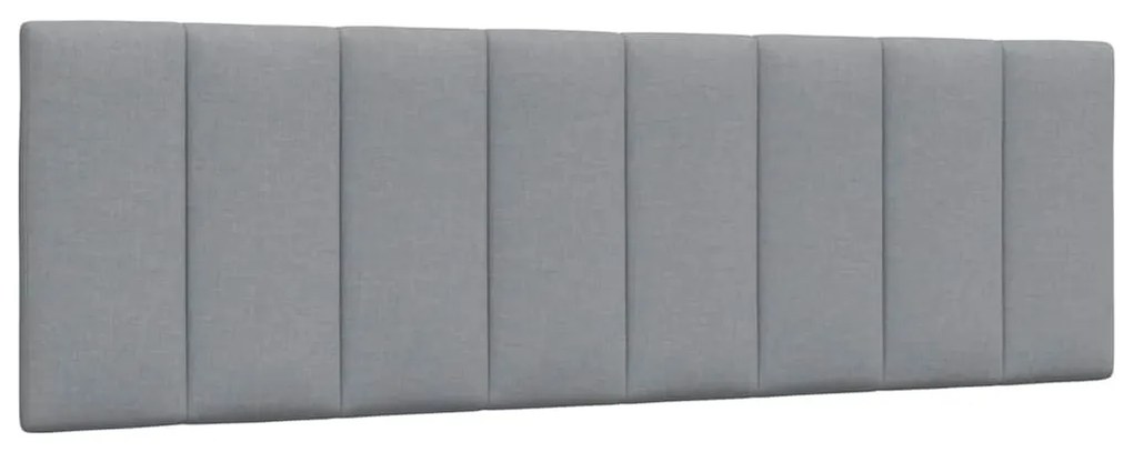 4019170 vidaXL Мека табла за легло, светлосива, 160 см, плат