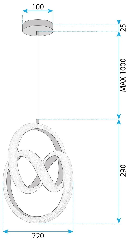 Висяща LED лампа G068-CP Gold