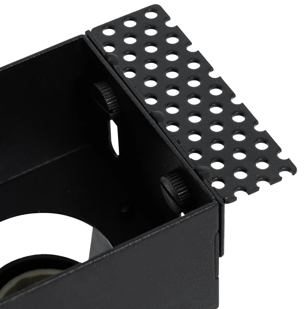 Комплект от 6 вградени прожектора черни GU10 50mm без рамка - Oneon