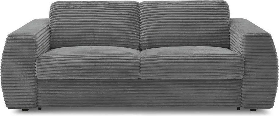 Тъмносив диван за ежедневно спане/сгъваем от рипсено кадифе 240 cm Hugo – Bobochic Paris