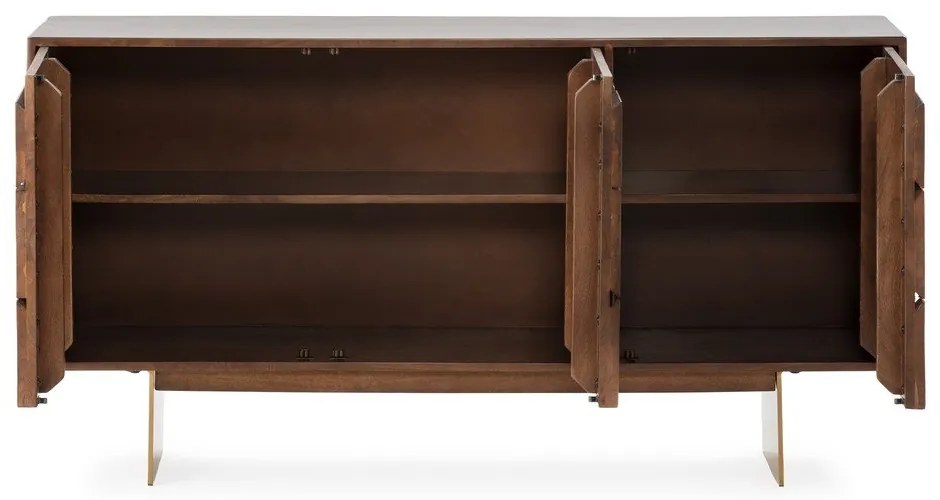 Кафяв скрин от масивно манго 145x76x40 cm Trisha – MOME