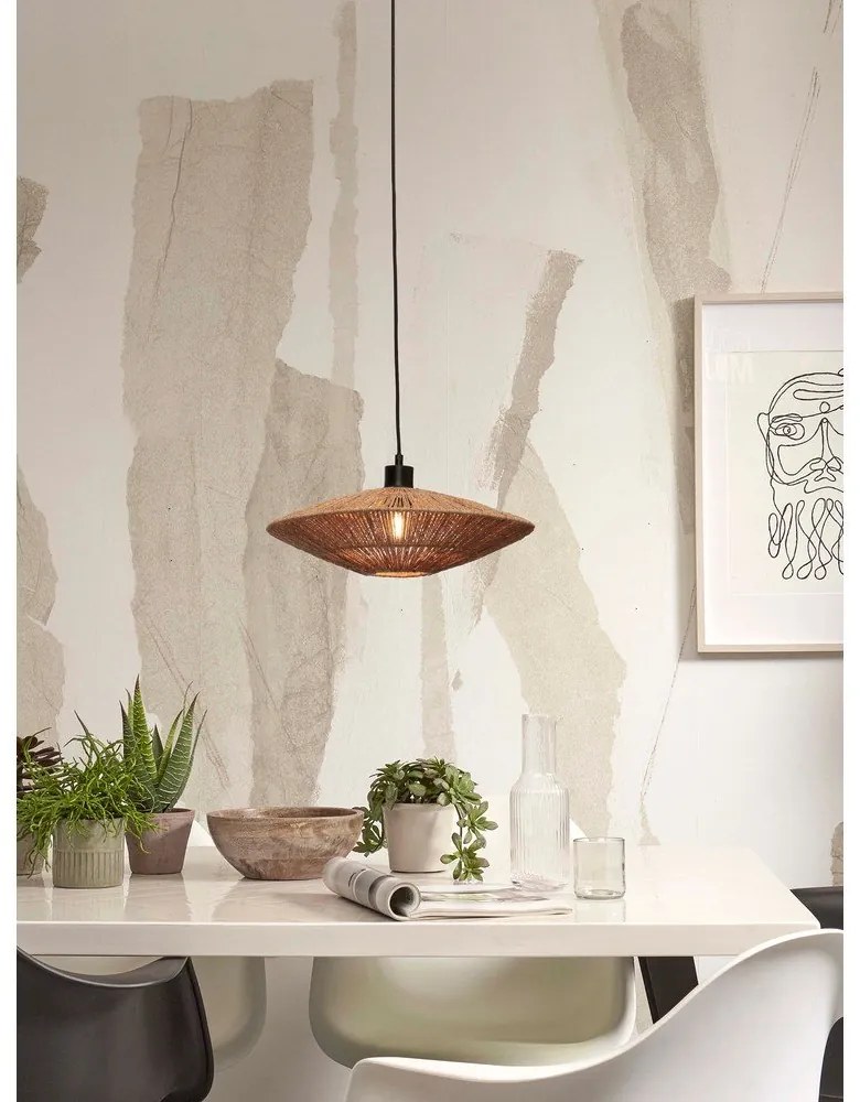 Висяща лампа с абажур от юта в естествен цвят ø 40 cm Iguazu - Good&Mojo
