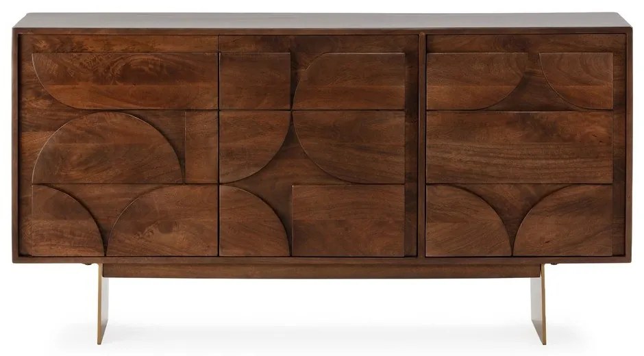 Кафяв скрин от масивно манго 145x76x40 cm Trisha – MOME