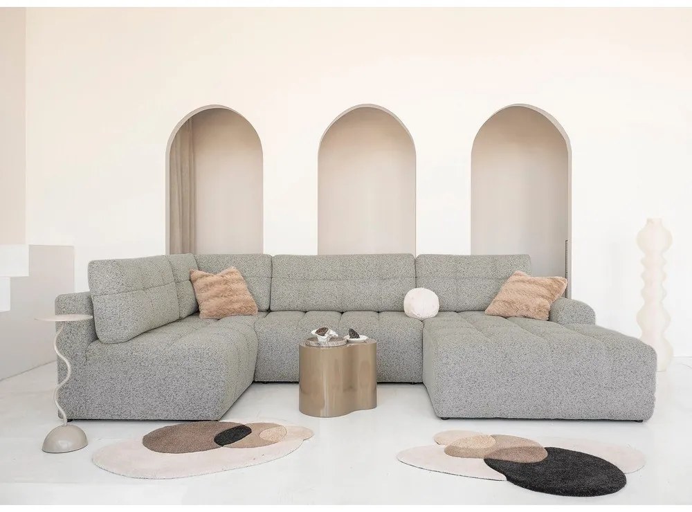 Светлокафяв разтегателен модулен ъглов диван с място за съхранение (ляв ъгъл) Lulu – Miuform