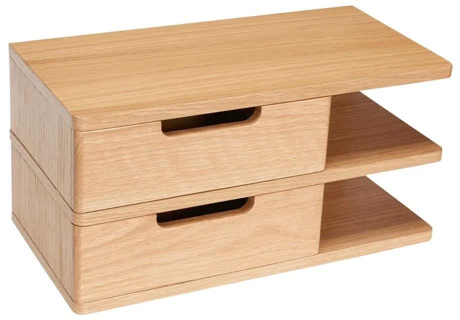 Висящо нощно шкафче с рафтове от дъб в естествен цвят Öppen - Hübsch