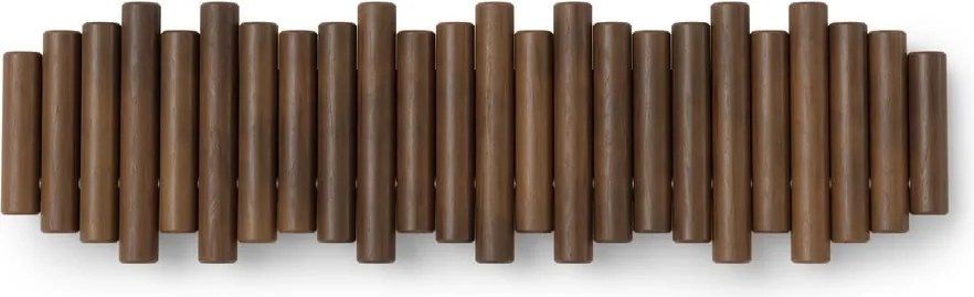 Тъмнокафява стенна закачалка от масивен бор 61 cm Picket – Umbra