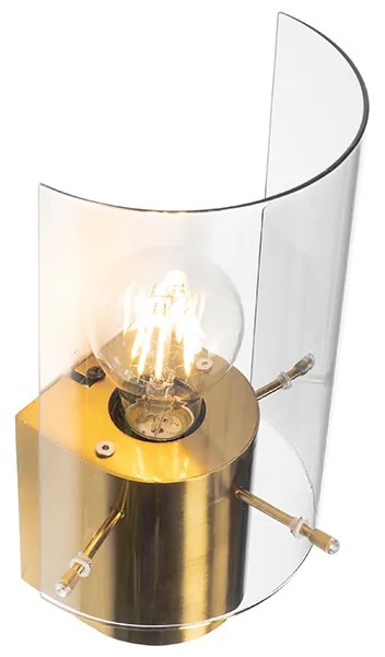 Винтидж стенна лампа месинг с опушено стъкло - Vidra