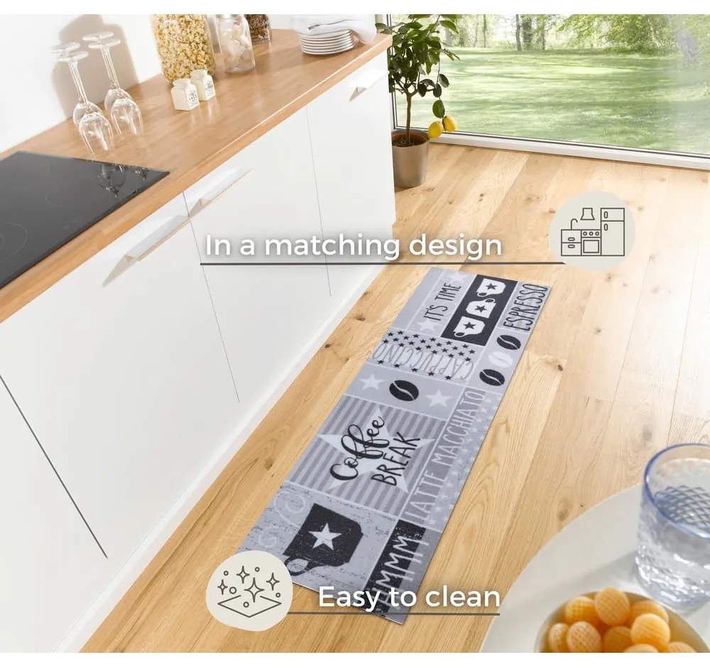 Сив килим 50x150 cm Its Time for Espresso - Hanse Home