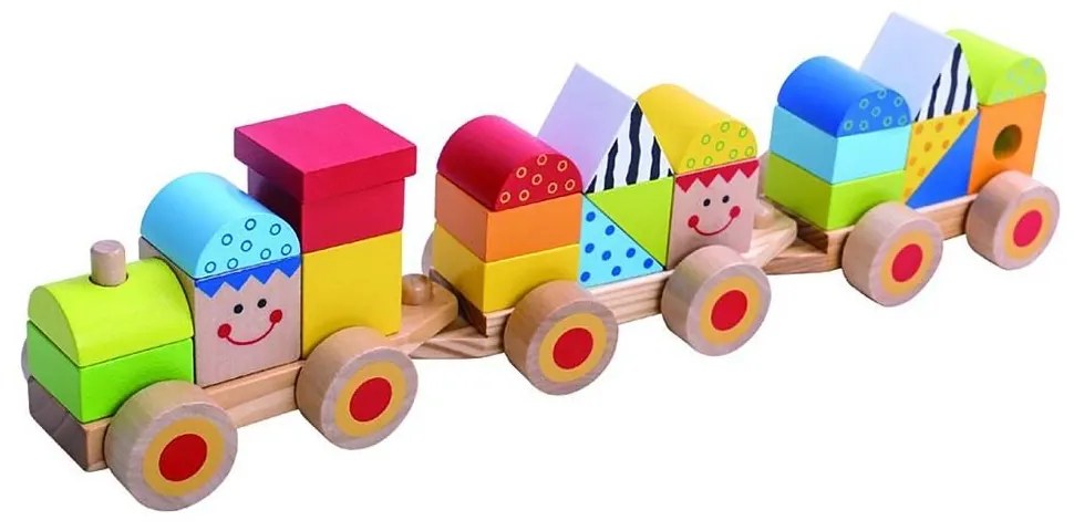 Tooky Toy - Дървено дидактическо влакче Веселушко TKB383