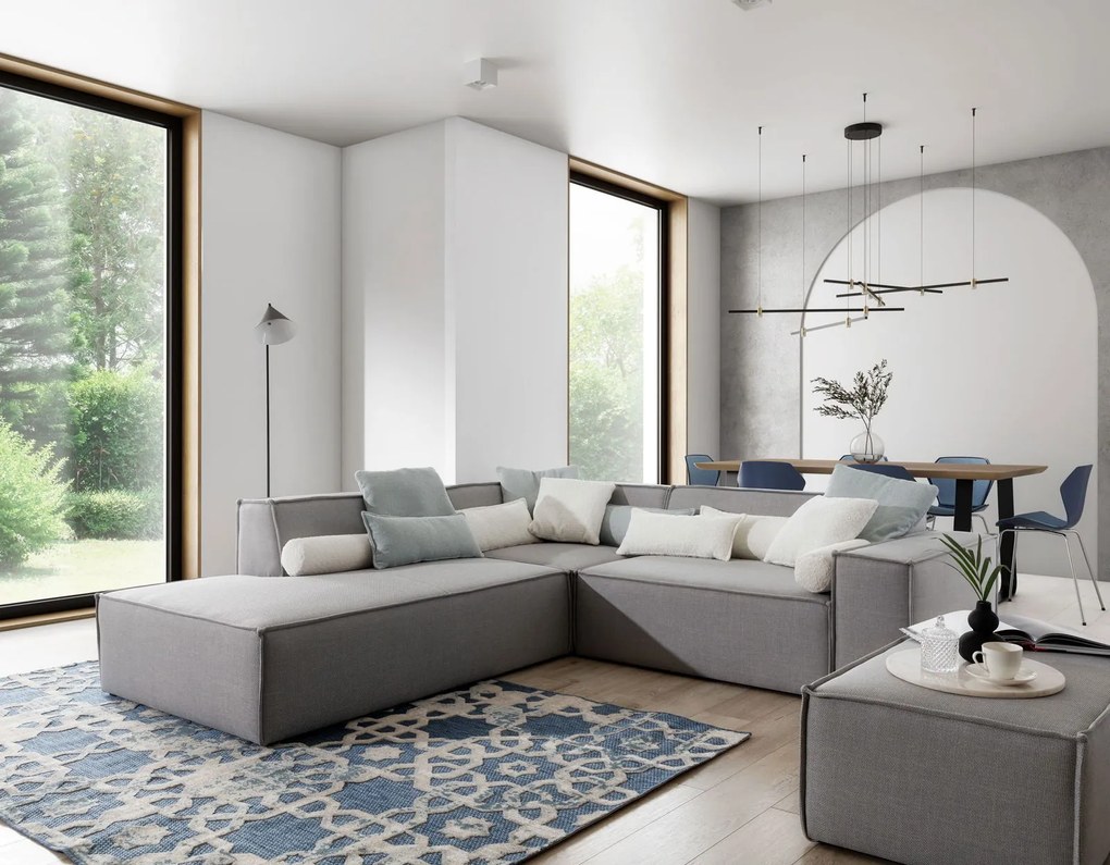 Ъглов диван Fubu S–Сив–Ляв