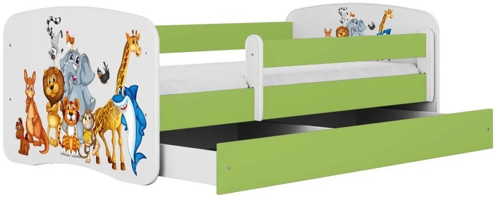 Детско легло Babydreams Cartoon-Prasino-160 x 80-Animals