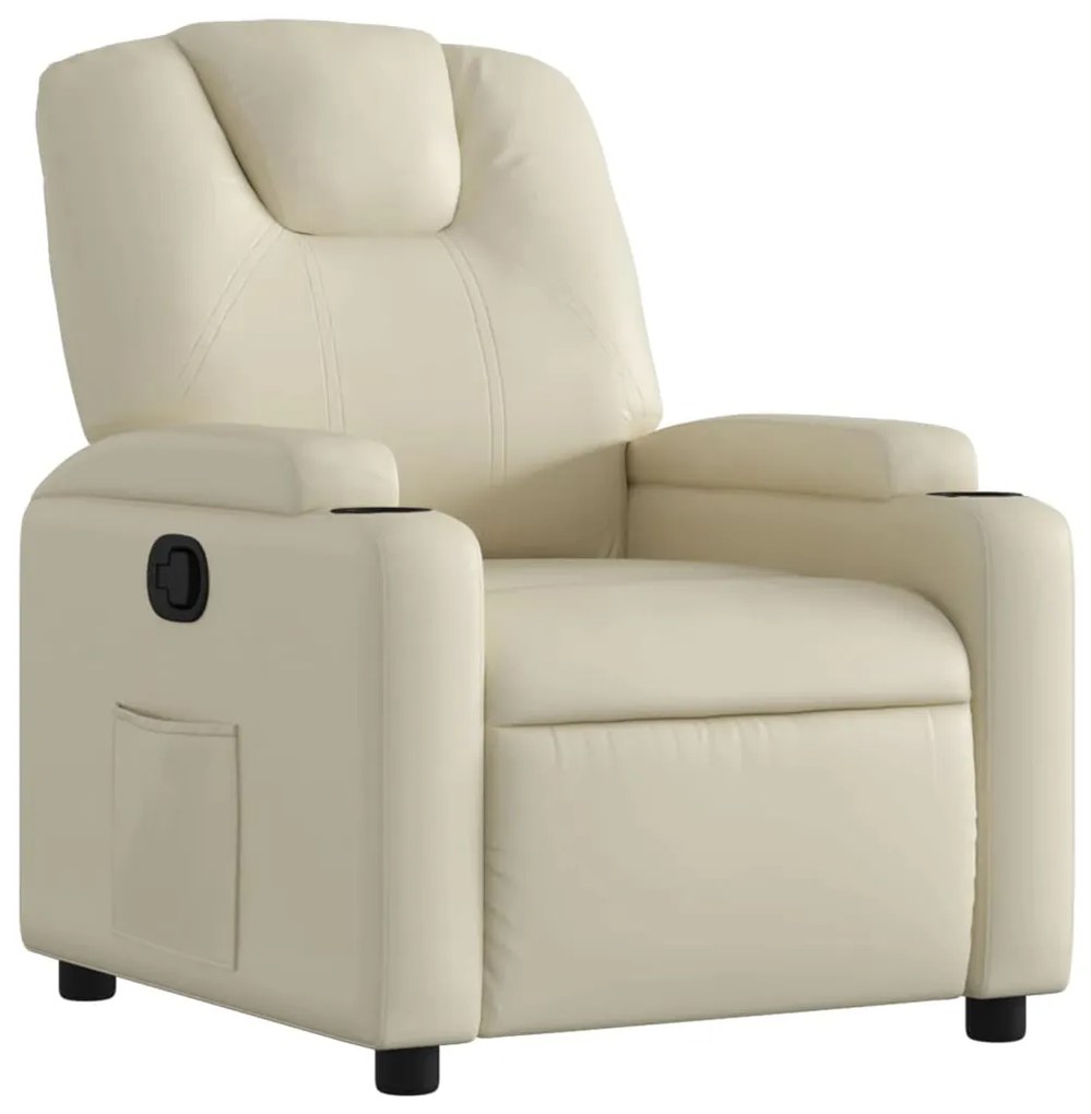 3205541 vidaXL Кресло с регулируема облегалка, кремаво, изкуствена кожа