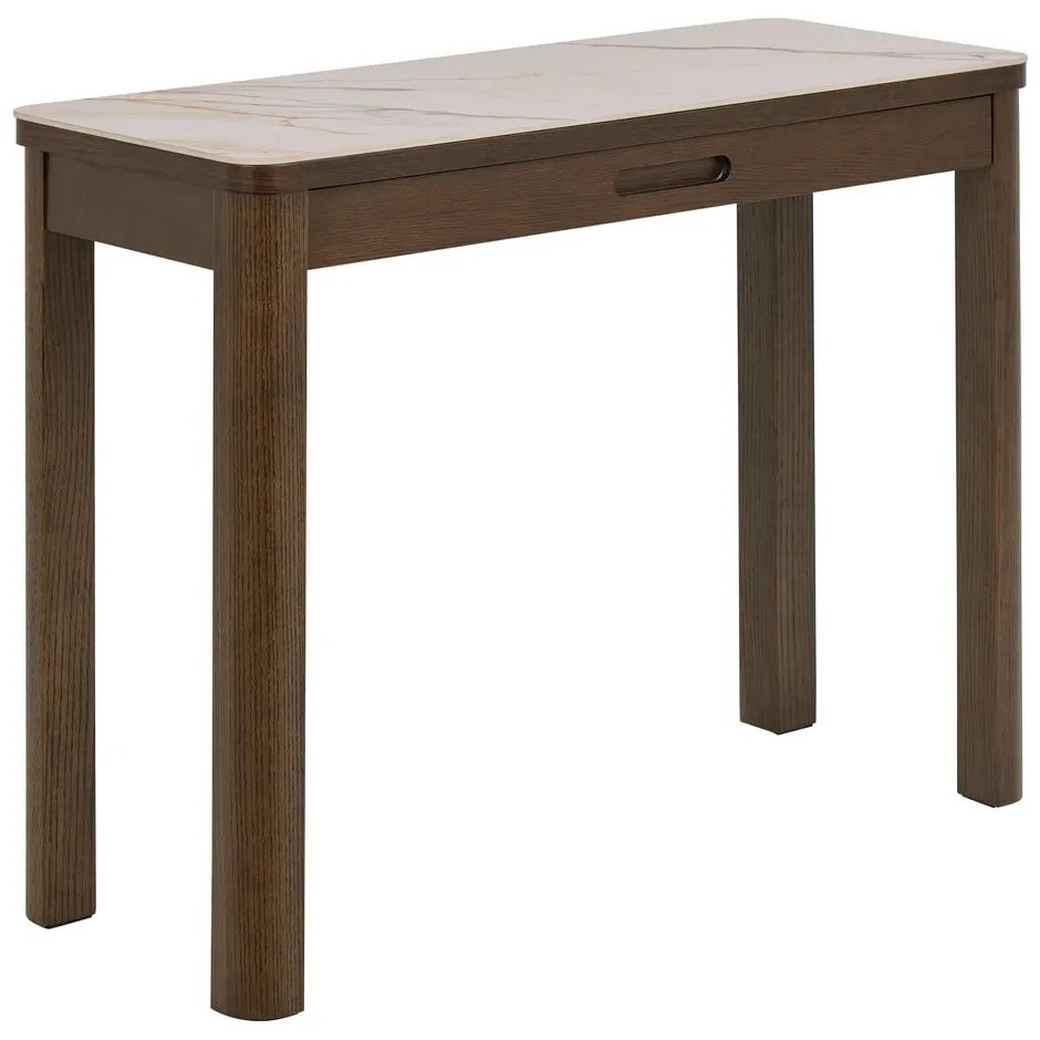 Конзолна маса с керамичен плот в бежов и тъмнокафяв цвят 40x100 cm Southampton – Actona