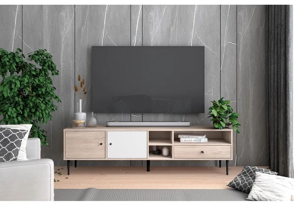 Масичка за телевизор с дъбов декор в естествен цвят 180x50 cm Leon - Marckeric