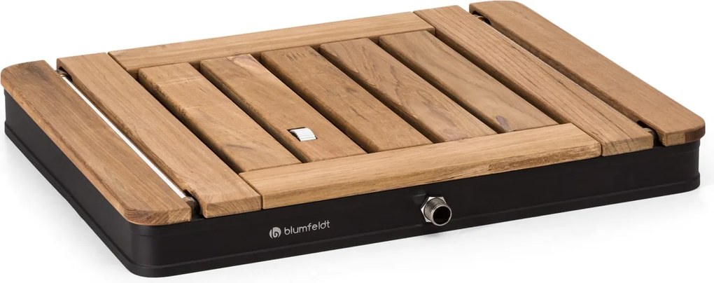 Blumfeldt Sumatra Teak Square, градински душ алуминий, тиково дърво, дръжки