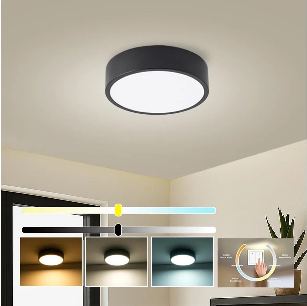 Brilagi - LED таванно осветително тяло POOL LED/18W/230V 3000/4000/6000K Ø 20 см черно