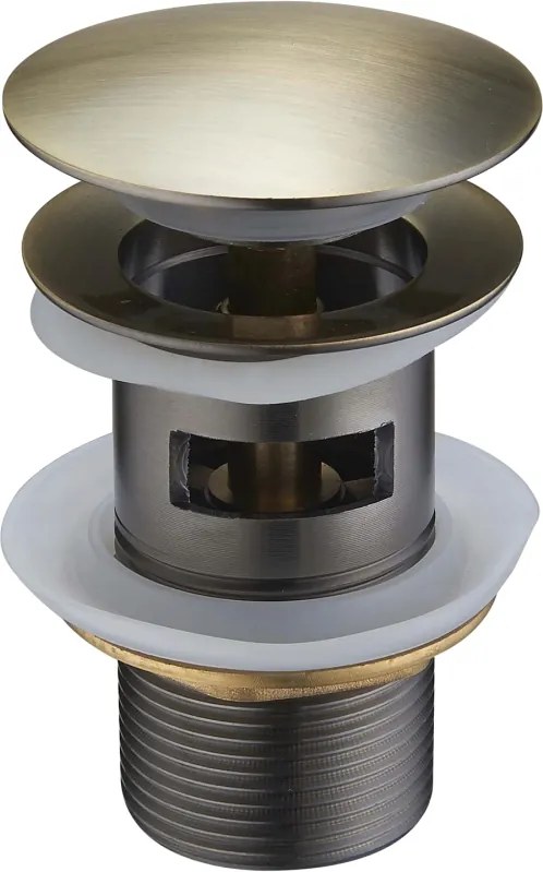 Mexen клапан клик-клак кръгъл с преливник, античен месинг - 79920-40