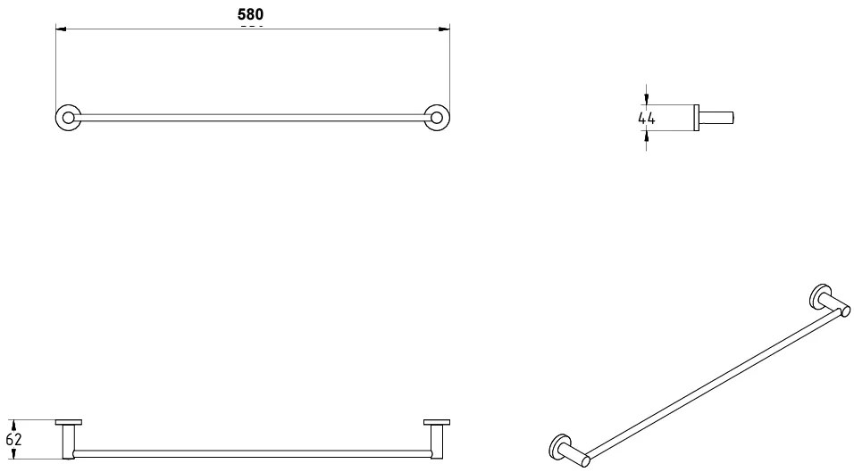 Поставка за кърпи Signo-Length 60 cm-Leuko - Mat