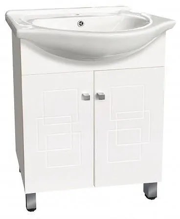 Долен шкаф за баня ICP 6040 NEW, PVC, бял, с умивалник, 60x43x85см