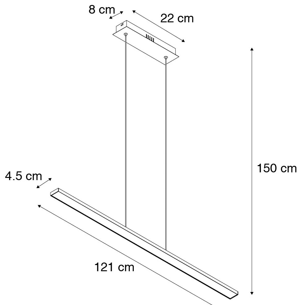 Дизайнерски висящ аплик черен с LED - Banda