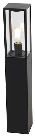 Външна лампа за стълб черна 80 см с наземна скоба и кабелен втулка - Charlois