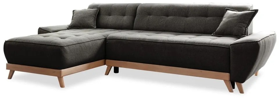 Тъмно сив разтегателен диван променлив ъглов диван Dazzling Daisy - Miuform