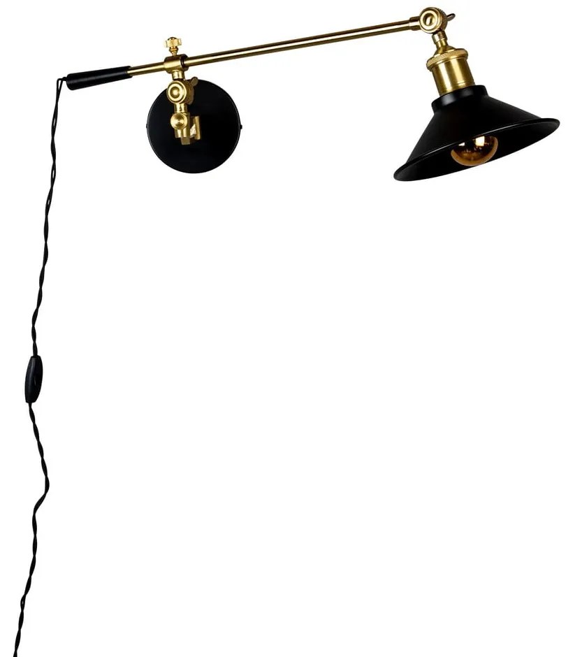 Стенна лампа в черно и златисто Penelope – Dutchbone