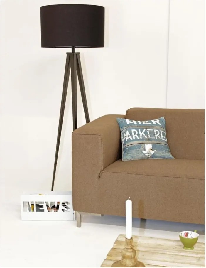 Черна лампа с дървени крака Tripod Wood - Zuiver