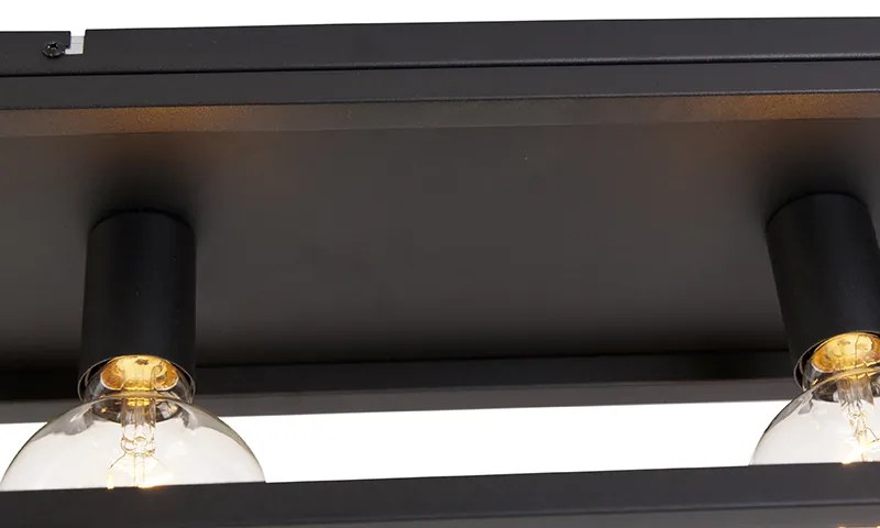 Индустриален плафон черен 99,5 см 4-светлина - Cage