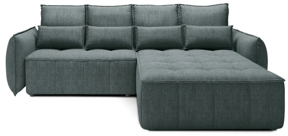 Зелен кадифен сгъваем/с място за съхранение ъглов диван (десен ъгъл) Campo – ELTAP