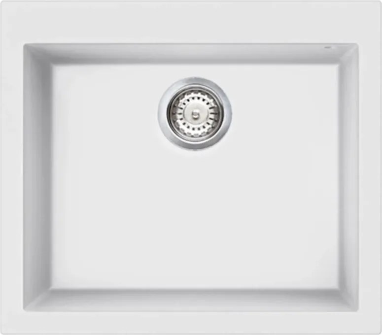 Кухненска мивка за плот SMEG Quadra VZ57B, 57 см, Антибактериална, Устойчива на надраскване и UV, Бял